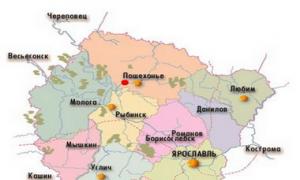 Mapa ng lalawigan ng Yaroslavl