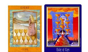 Eight of Cups Tarot: meaning in different areas