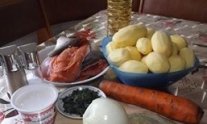 Риба и пържени картофи на фурна